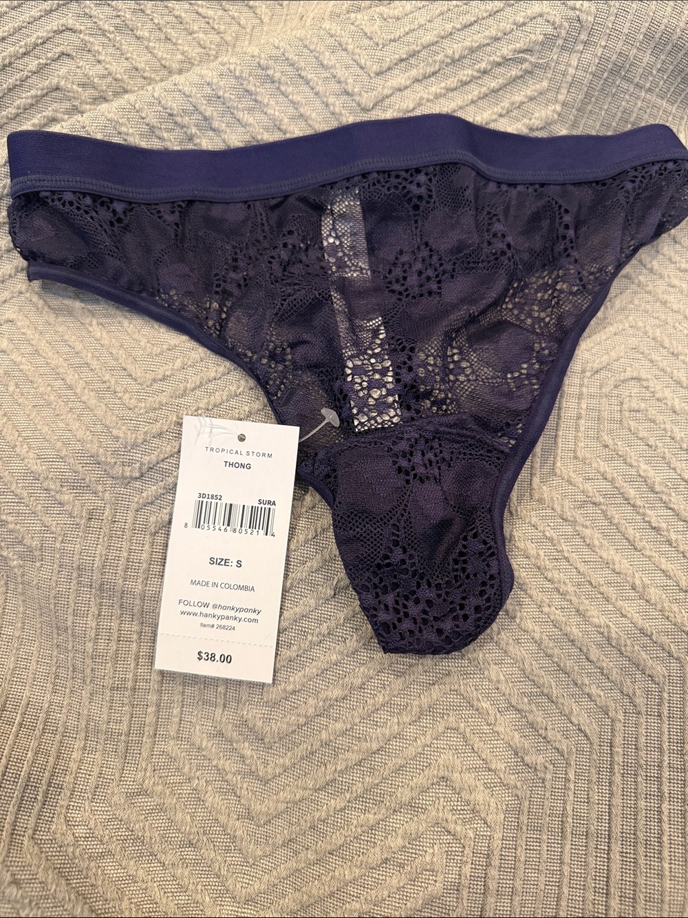 Hanky Panky Tropical Storm Lace Thong - S